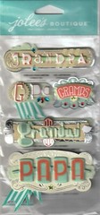 Jolee’s Boutique CHUNKY 3-D stickers GRANDPA WORDS Theme 82174 Fast Fair Ship!