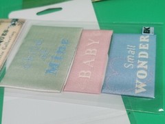 Rebecca Sower Nostalgiques Stitched Label Baby Scrapbook Sewing Sticker EK Rare