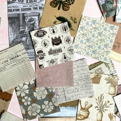 Vintage Inspired Scrapbook Kit – 20pc Ephemera & Decorative Paper Pack Grab Bag