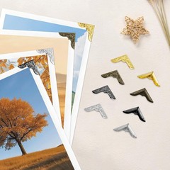 100pcs Metal Book Corner Protectors, 4 Assorted Colors Photo Corners Protecto…