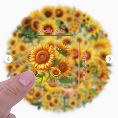 25 PIECES BRIGHT BEAUTIFUL SUNFLOWERS STICKERS SCRAPBOOK JUNK JOURNAL PHONE PC