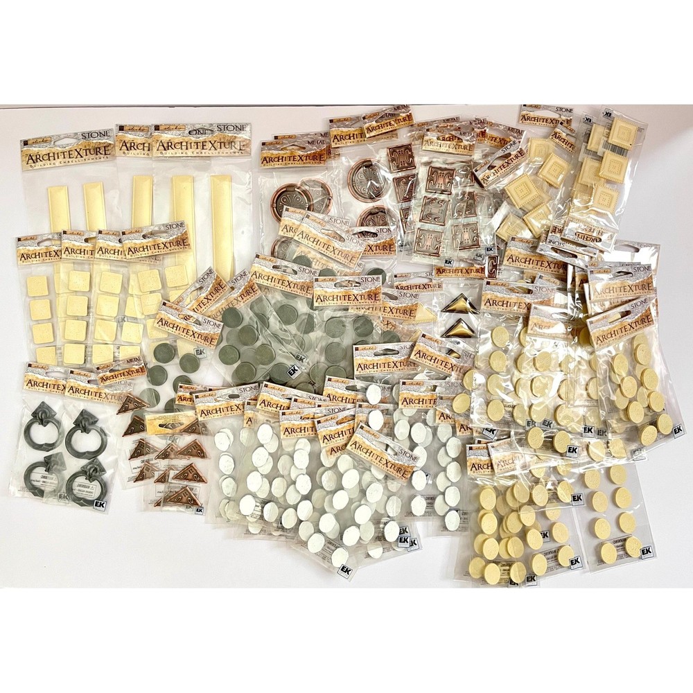 Sticko Architecture Stickers 95 pk Mini Stone Metal Embellishment Lot Dollhouse