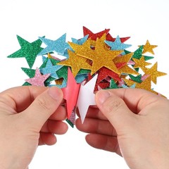 Star Foam Stickers, 70Pcs EVA Self Adhesive Glitters, Silver