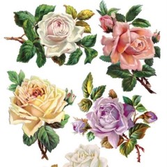 Violette Stickers Pastel Roses Sticker Sheet Vintage Rose Flowers Journal Craft