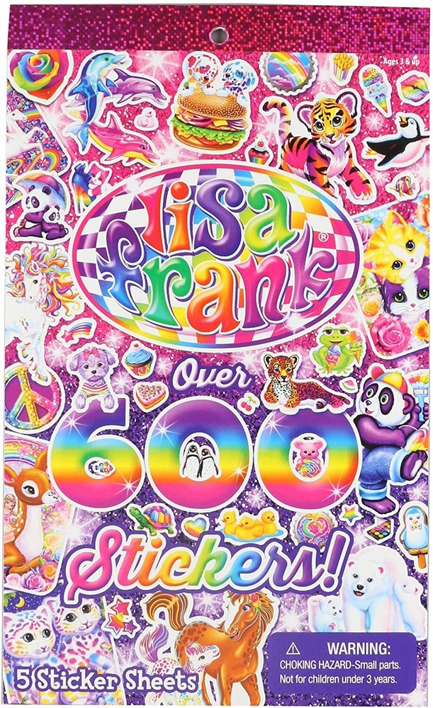 Lisa Frank Peace Kiss Kittens Puppies Unicorn Sparkle 600 Stickers Book New