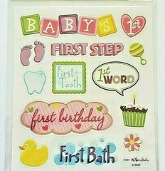 THE PAPER STUDIO Stickabilities BABY GIRL FIRSTS Stickers – 26 pcs