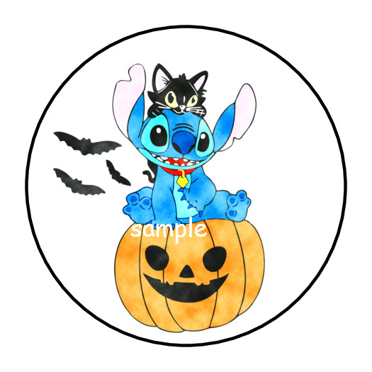 30 STITCH HALLOWEEN STICKERS ENVELOPE SEALS LABELS 1.5″ ROUND CUSTOM MADE