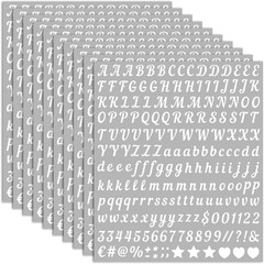 10 Sheets Small Letter Stickers – 0.5 Inch Handwritten White Vinyl Self Adhesive