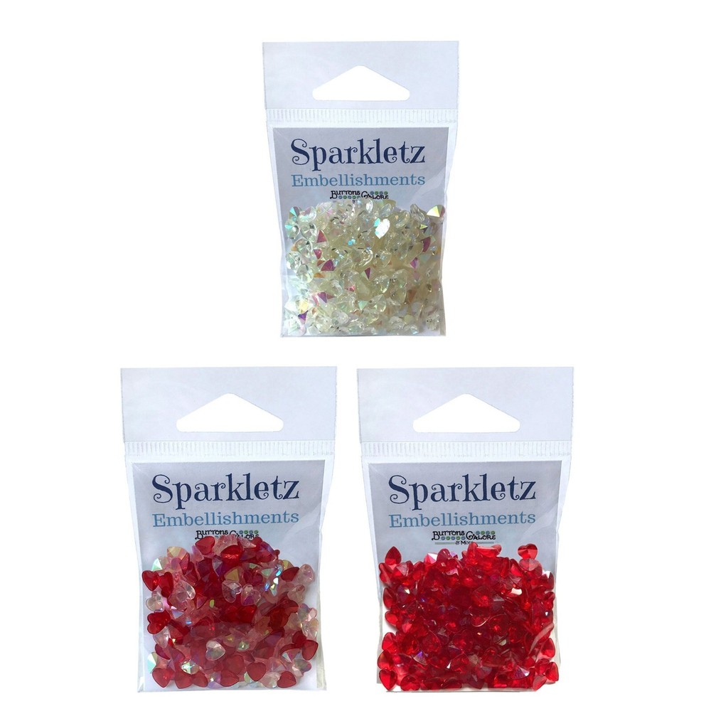 Buttons Galore Sparkletz VALENTINES Sparkling Sequin Jewels Embellishment Mix