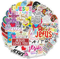 Jesus Stickers, Jesus Faith Sticker Pack Gifts for Adults Teens Kids, 50PCS Chri