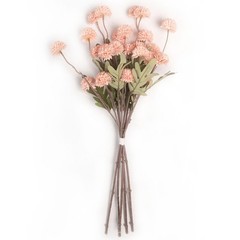 5 Pcs Artificial Pink Pompon Mums Small Flowers, 20″ Faux Silk Chrysanthemum …