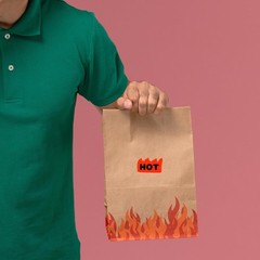 Fluorescent Red Hot Stickers 500pcs Rave Flame Shape