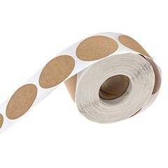 1 Roll 1 Inch Natural Brown Craft Gift Tag Stickers Blank Permanent Adhesive …