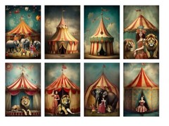 Circus Tags Junk Journals Scrapbook USA Seller