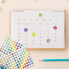 0.5 Inch Shiny Happy Face Stickers,Circle Dots Labels Reward Stickers Teachers S