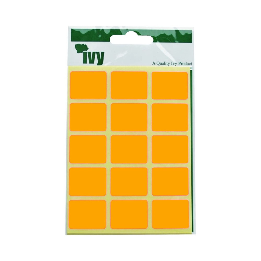 OBLONG STICKY LABELS 19 x 25mm FLUORESCENT ORANGE SELF ADHESIVE STICKERS