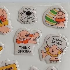 Unused Vintage ZIGGY Puffy Stickers Sheet U.P.S. Tom Wilson Happy Spring Easter