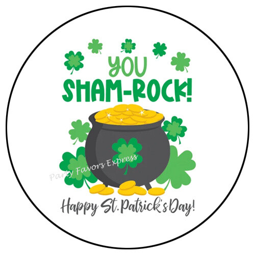 YOU SHAMROCK ST PATRICKS DAY ENVELOPE SEALS LABELS STICKERS PARTY FAVORS