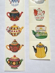 Vintage 1990s Mary Engelbreit Teapot Sticker Strips 10 NOS Melissa Neufeld Ink