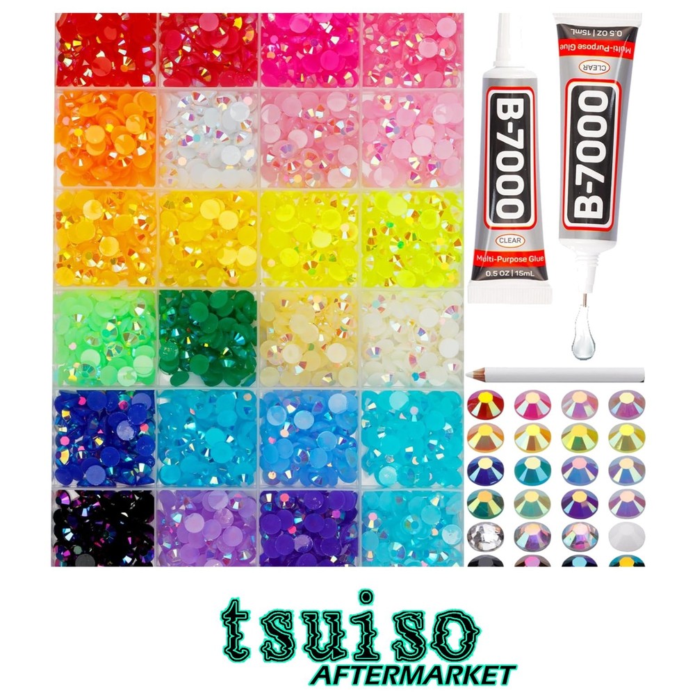 Vibrant 2000PCS 6MM Jelly AB Rhinestones with Glue – Transform Your Crafts