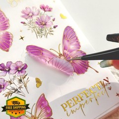ZHIJIANHZ Flower Butterfly Sticker Book 300+ Pcs