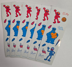 Sandylion Stickers Sesame Street Elmo Cookie Monster 6 Sheets Size 2″ X 6″