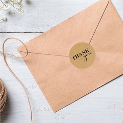 500pcs/roll Round Natural Kraft Thank You Stickers Seal Label Scrapbooking Decor