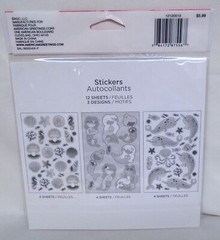 American Greetings Stickers Value Pack Mermaids Sea shells Fish 12 Shts 292 Pcs