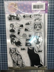 Find It Trading Amy Design Clear Rubber Stamp set CAT’S WORLD CATS free USA ship