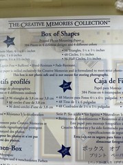 Creative Memories Box Of Shapes, Preowned Coordinating Paper, and Die Cuts