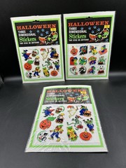 Vintage Halloween Three Dimensional Stickers 3 Pack New Sealed Taiwan
