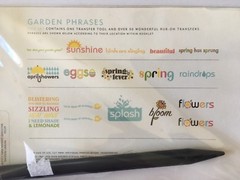 BACKYARD GARDEN PHRASE Rubon Transfer Pack Summer April Showers Spring Easter