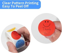 500 Pcs Smiley Thank Pink, Navy, Red, Green, Blue, Purple, Yellow, Dark Blue