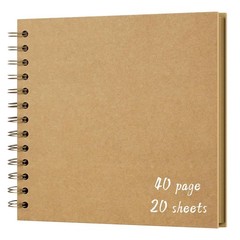 DIY Scrapbook Album 7×7 Inch Hardcover Kraft Paper Memory Photo Book 40 Pages