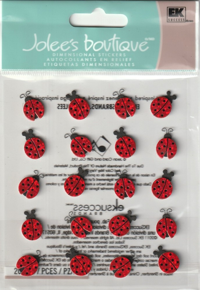 Jolee’s Boutique 3D Stickers Foil/Mylar LADY BUGS REPEATS 89120 Fast FREE Ship!