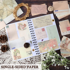 445 PCS Vintage Scrapbook Paper Journaling Scrapbooking Supplies Kit Aesthetic D