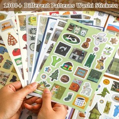 1300+ PCS Vintage Cute Scrapbook Sticker Book, 50 Sheets Retro & Ins Little O…
