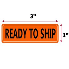 Ready to Ship Industrial Labels, Fluorescent Orange 1 x 3 Inch Quality Contro…