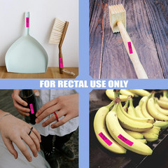 for Rectal Use Only Stickers 1.5″ X 0.375″ Fluorescent Red Stickers