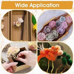 Matwsec 1600PCS Stamens for Flower Making 2mm 2.3 Inch Long, Dark Yellow