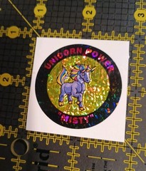 Vintage Stickers Rainbow Unicorn Prism Sticker RARE Embossed