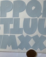 LARGE LIGHT ICE BLUE 1-1/4”Chunky Shadow Alphabet Stickers(114pc)Making Memories