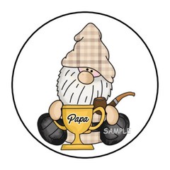 30 FATHER’S DAY GNOME ENVELOPE SEALS LABELS STICKERS 1.5″ ROUND PAPA GRANDPA