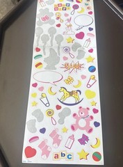 Vtg Baby Girl Stickers Bear Pink Socks Bottle Horse Blocks Hearts Toys
