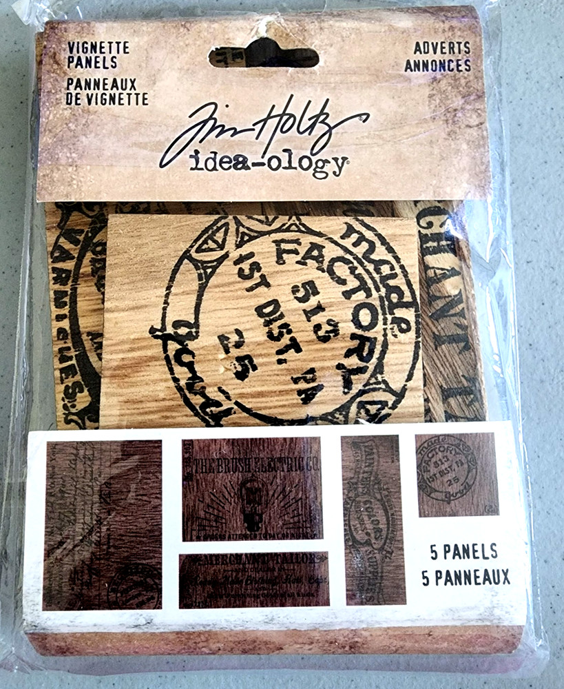 Tim Holtz Idea-ology Vignette Panels TH94124 Wood Blocks 5pc Mixed Media NIP
