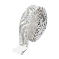 Rhinestone Ribbons 0.8″ x 3 Yard Self-Adhesive Rhinestone Strips (Multicolor AB)