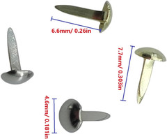 500PCS Mini Paper Brads, Paper Fasteners Metal Brads with Box, Mini round Head 4