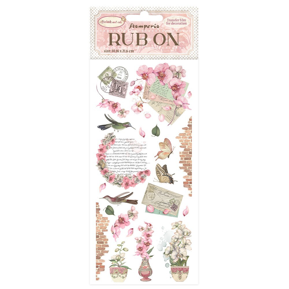 Stamperia – ORCHID AND CATS – LETTERS – RUB ON (4″ x 8.5″) 10cm x 21cm