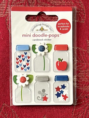 VERY RARE & ONLY 1 – TINY TREASURES MASON JAR DOODLEBUG DOODLE-POPS 3D STICKERS