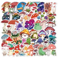 50 Cartoon Mushroom Cute Plant Scrapbooking Kawaii Skateboard Aesthetic Stickers